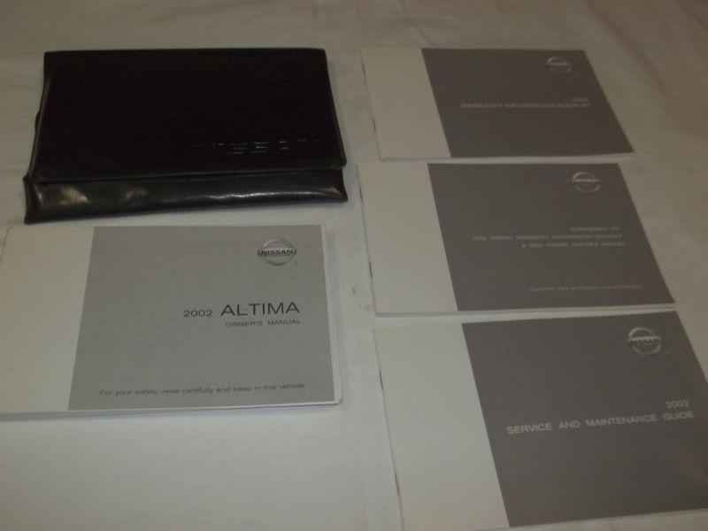 2002 nissan altima owner manual 5/pc.set & black nissan trifold factory case.