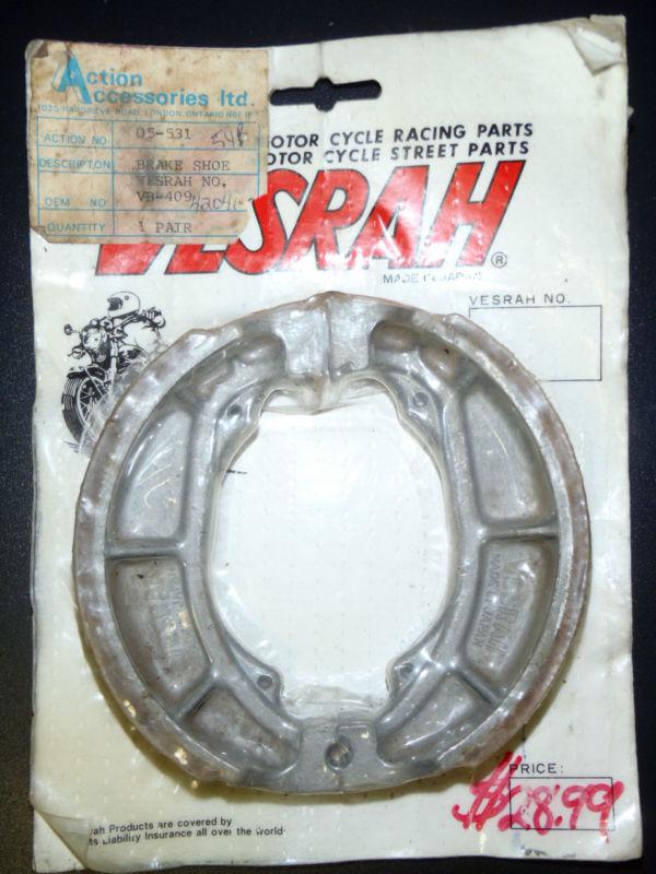 ★nos★1977,76,78,79 kawasaki kd ke 125 175 brake shoes ★ vintage japan front/rear