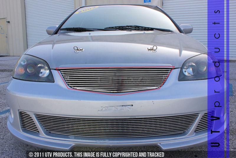 2001 - 2002 honda civic coupe 1pc upper replacement chrome billet grille 2dr 