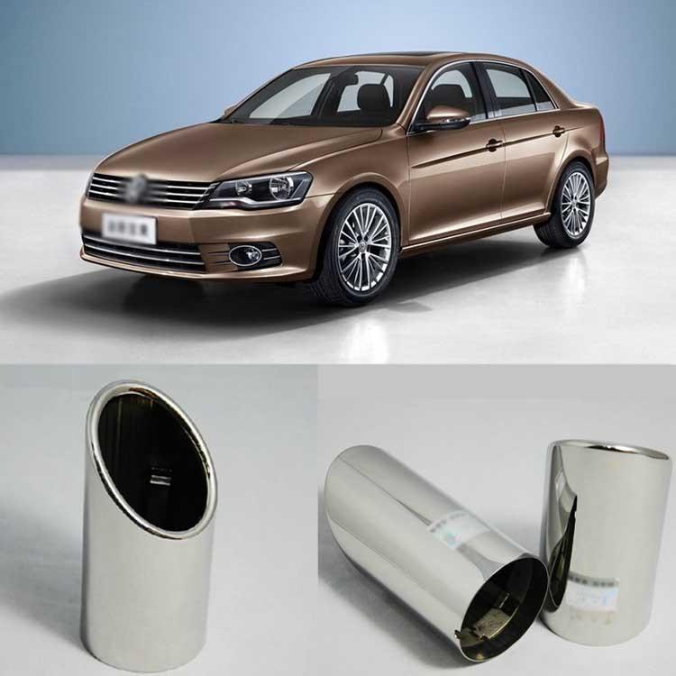 Dual superb inlet t304 stainless steel exhaust muffler tip for vw 2013 bora 1.4t