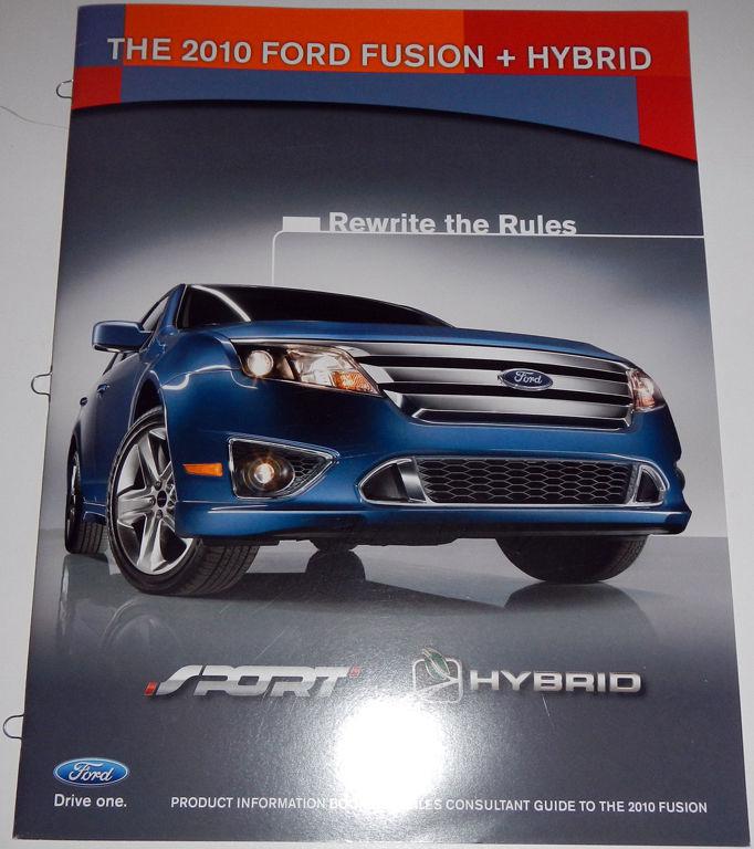 2010 ford fusion + hybrid product information book brochure ft s se sel sport 