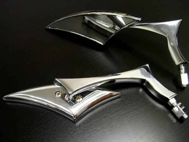 Spear chrome mini mirrors for honda cb yamaha xs xj suzuki gs kawasaki kz cafe