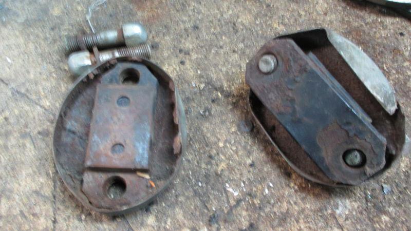 1936 packard standard 8 cast rear bumper clamps with covers arnd bolts