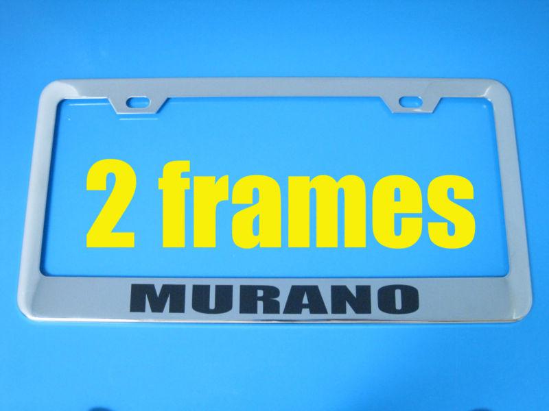 (2) nissan "murano" chrome metal license plate frame murano