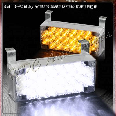 2x 22 led panel bright led emergency hazard warning strobe lights - white&amber