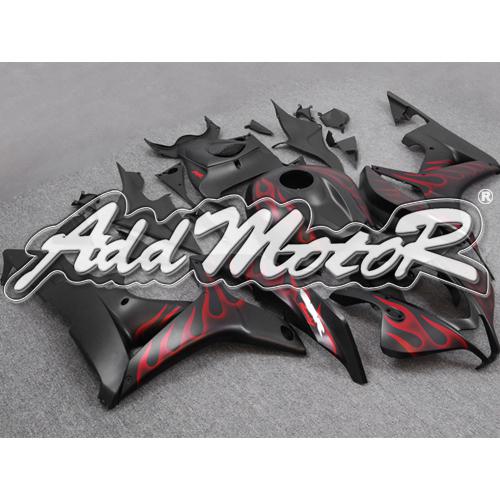 Injection molded fit 2007 2008 cbr600rr 07 08 flames flat black fairing 67n52