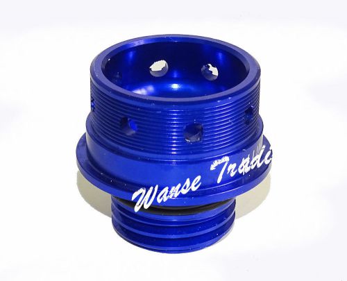 Cnc aluminum ralliart oil filler cap blue for 2008-2014 mitsubishi lancer evo x