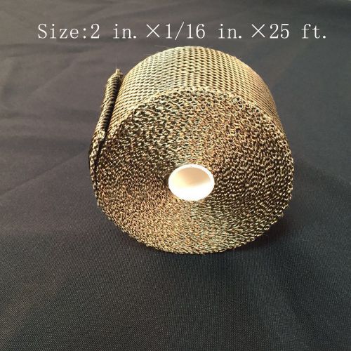 Titanium exhaust/header heat wrap, 2&#034; x 25&#039; roll with stainless ties kit