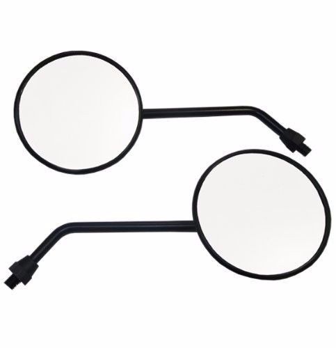 Round universal motorcycle black 4&#034; 10mm mirror vespa sym honda kawasaki suzuki