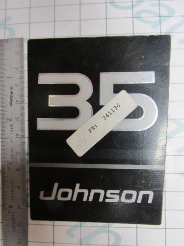 341136 omc johnson 35 hp front frame plate decal 1996, smoke