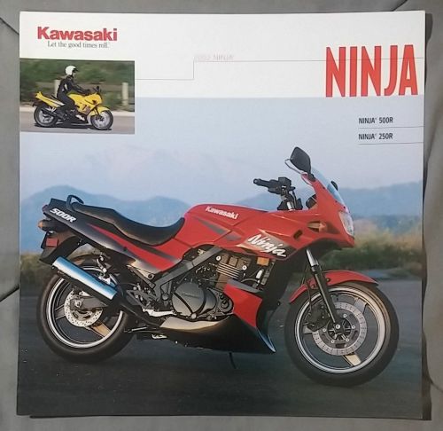 2002 ninja 500 250 r motorcycle nos kawasaki brochure spec sheet rare dealer