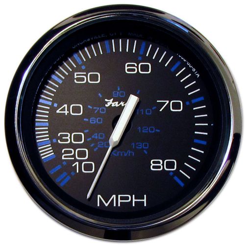 Faria chesapeake black ss 4&#034; speedometer - 80mph (mechanical) mfg# 33705