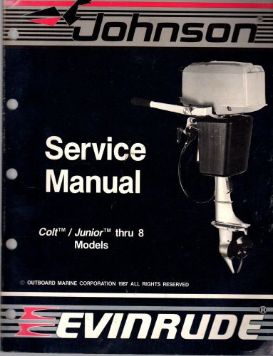 1988 omc evinrude/johnson outboard colt/junior thru 8 hp service manual (412)