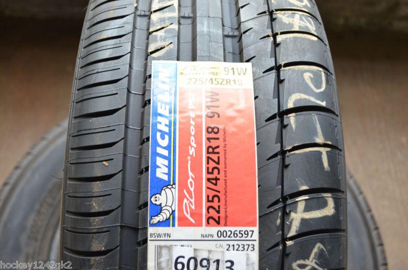 1 new 225 45 18 michelin pilot sport ps2 tire