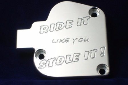 Yamaha atv banshee 350 ride it like you stole it billet aluminum throttle cover