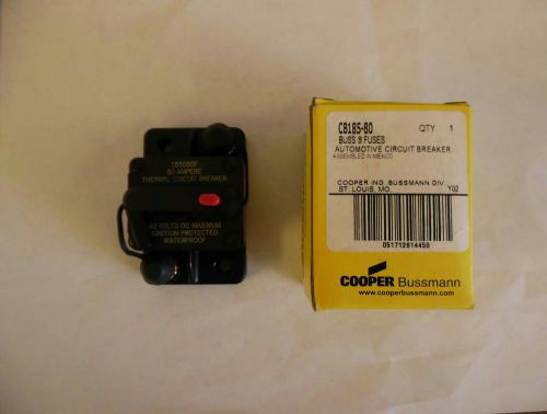 Cooper bussmann cb185-80 cb18580 circuit breaker automotive 1pole 80a 42v dc