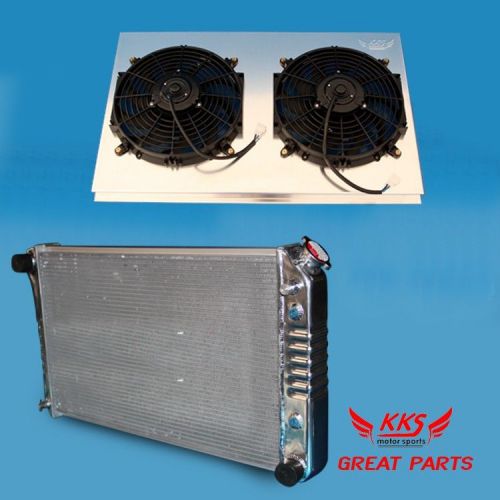 Kks aluminum radiator  &amp; 12&#034; fans chevy pontiac buick gm cars 28&#034; core