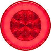 2 round bright glow ring truck lights - 4 inch 21 red led stop tail - optronics 