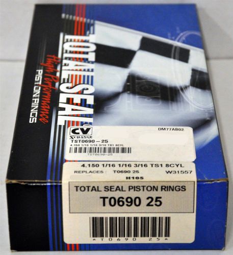 Total seal t0690-25 ts1 ductile top gapless 2nd ring set 4.150 1/16 1/16 3/16