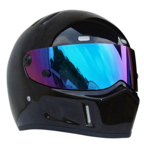 Black motorcycle motocorss full face racing atv adult helmet colored visor dot