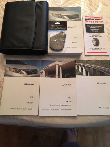 2012 lexus rx rx350 owners manual &amp; literature and smart key glove operators 12