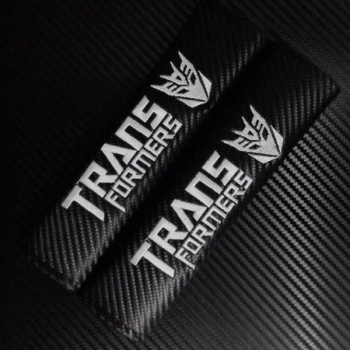 Car seat belt shoulder pad carbon fiber transformers decepticon 2 pcs set