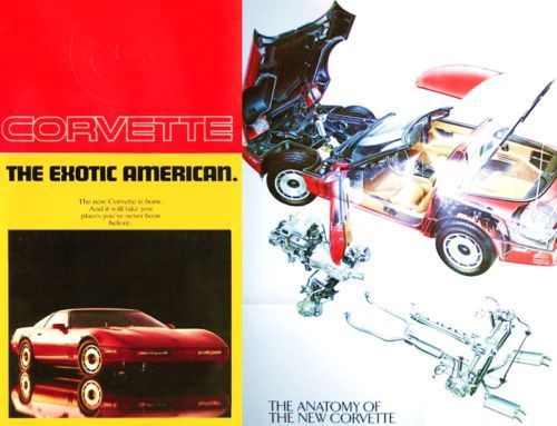 1984 chevy corvette brochure 4 piece set w/ poster