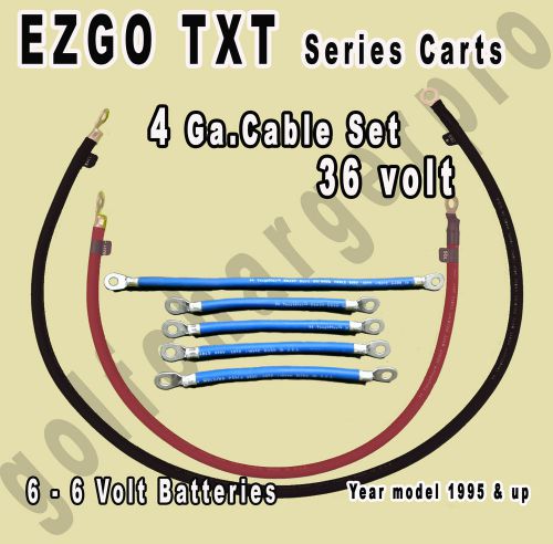 Ezgo txt golf cart 36 volt 4 gauge heavy duty battery cable wiring set