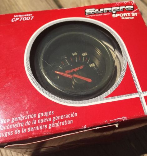 New sunpro cp7007 sport st 2&#034; black aluminum electrical voltmeter gauge 0-18v