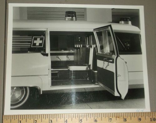 1966 miller meteor ambulance cadillac chassis brochure b&amp;w photo