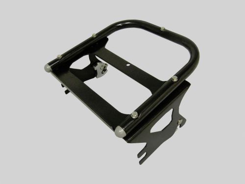 Black detachable two-up tour pack pak rack w/ support - &#039;97-&#039;08 harley touring