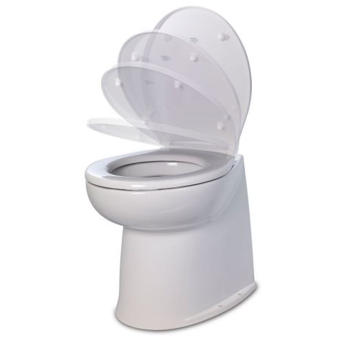 Jabsco 17&#034; deluxe raw water electric toilet soft close lid 12v mfg# 58240-3012