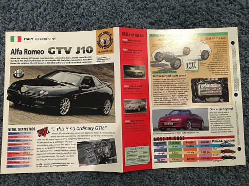 ★★ alfa romeo gtv j10 -  collector brochure specs 1997+ ★★