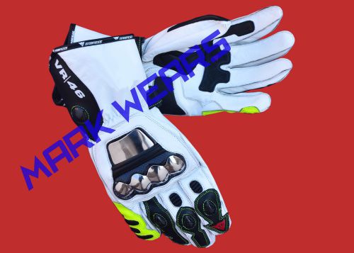 Vr 46 rossi motorbike/motorcycle leather racing gloves with all regular sizes