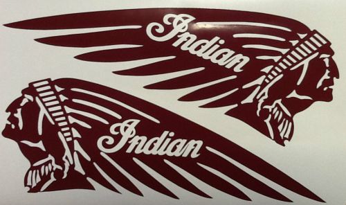 Large indian motorcycle trailer decal stickers burgundy scout left &amp; right