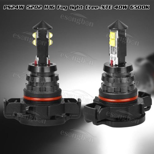 2x 6000k white 40w 1500lm ps24w 5202 high power cree led fog driving lamp light