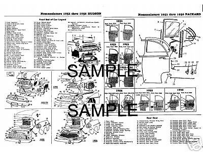 1949 1950 1951 1952 1953 1954 1955 1956 plymouth body parts frame crash sheets