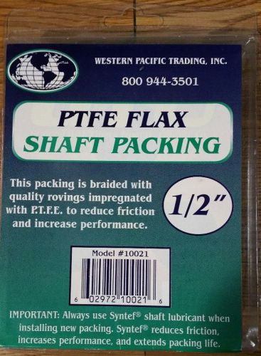New western pacific trading ptfe flax 1/2&#034; shaft packing teflon 2&#039; length marine