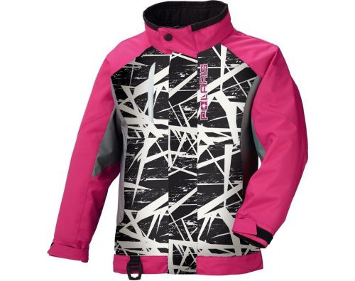 2016 polaris girls youth pink cracked ripper snowmobile jacket- size xl (18)-new