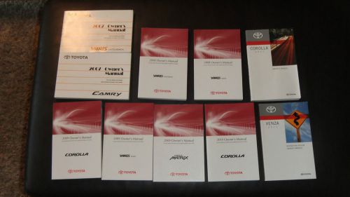 Lot of 10 toyota owners manuals 2007 2008 2009 2010 corolla camry yaris venza