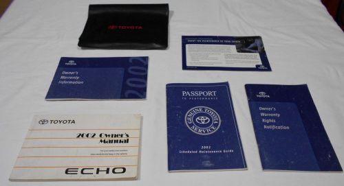 2002 toyota echo owner&#039;s manual 5/pc.set &amp; black toyota factory case.free s/h