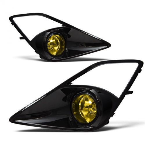 12-15 premium winjet scion fr-s yellow lens fog lights glossy black + wire kit