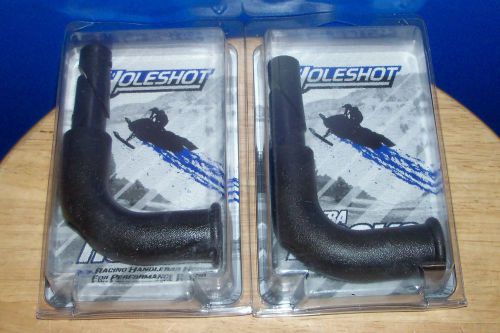 Holeshot 90 degree long black ultra snowmobile handlebars hooks set of 2