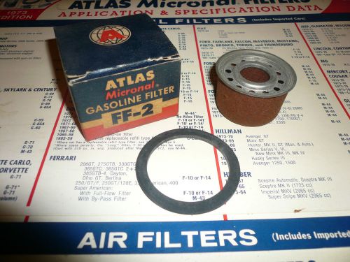 Atlas micronal gasoline filter ff-2 nos ford mercury edsel studebaker