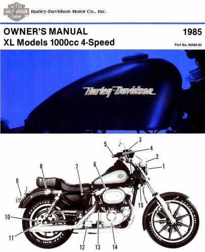 1985 harley-davidson  xls xlh xlx sportster 1000 owners manual -xl sportster