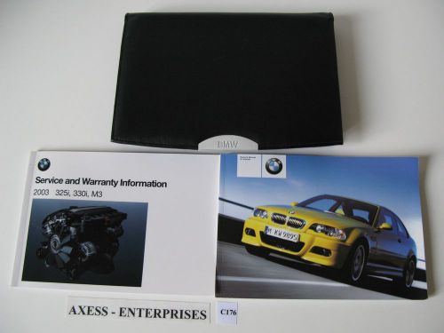 2003 bmw 3-series e46 m3 2 door coupe owners manual + service book + case # c176