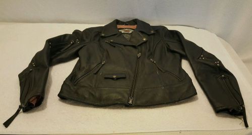 Harley davidson leather jacket ~ lined in pink ~ womens large ~ nicely broke in!