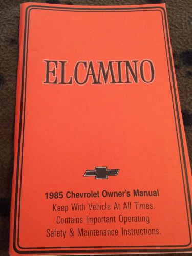 1985 chevrolet el camino owners manual