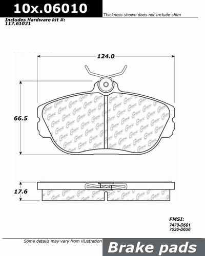 Centric 104.06010 brake pad or shoe, front-posi-quiet metallic pad w/shims