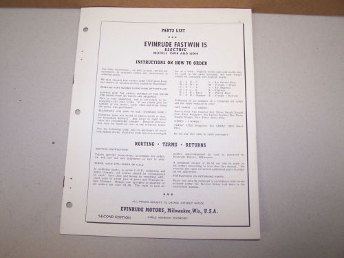 1956 evinrude outboard factory parts list fastwin 15 15918 15919 boat motor